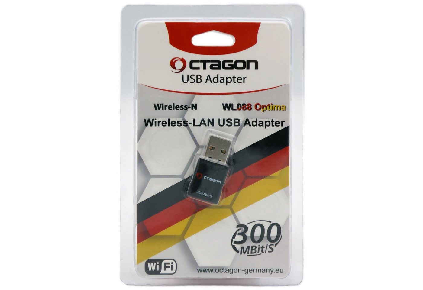 OCTAGON WL088 Optima Wireless LAN USB 2.0 Adapter 300 Mbit/s - BLISTER SAT-Receiver von Octagon