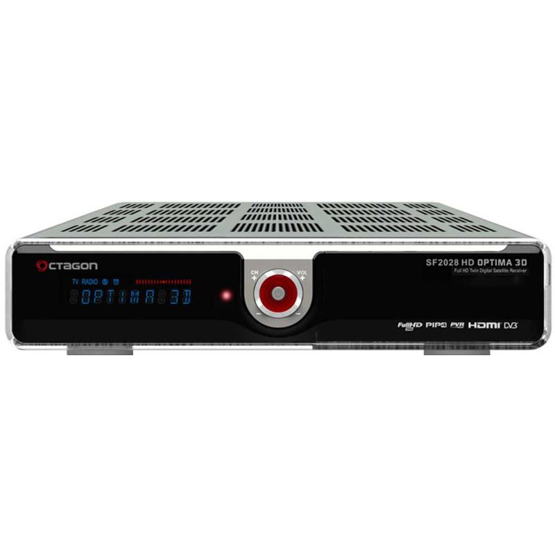 Octagon SF2028 HD Optima 3D Full HD Twin Sat Receiver (2x DVB-S2 1080p USB HDMI LAN silber) von Octagon