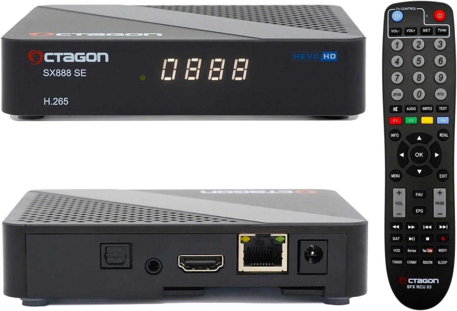 Octagon SX888 SE V2 Full HD H.265 IP-Receiver USB, HDMI, Schwarz von Octagon