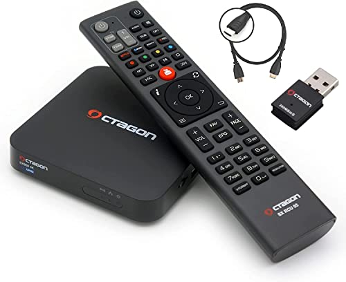 Octagon SX988 + 300Mbit WiFi Stick + HM-SAT HDMI Kabel, 4K UHD Smart TV Streaming Box mit 2 Betriebssystemen: Define OS + E2 Linux, Sat IP Receiver, Mediathek, YouTube, Internet Radio, Multiboot von Octagon