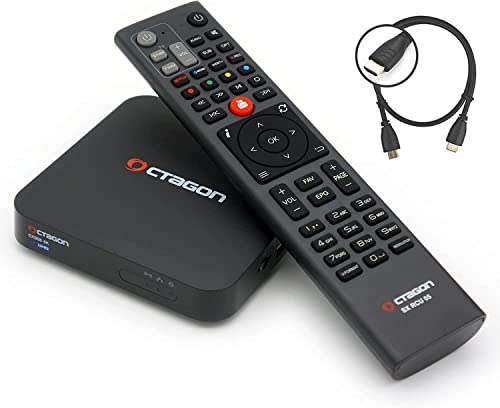 Octagon SX988 + HM-SAT HDMI Kabel, 4K UHD Smart TV Streaming Box mit 2 Betriebssystemen: Define OS E2 Linux, Sat to IP Receiver für Fernseher, Mediathek, YouTube, HDR HLG Multiboot, schwarz von Octagon