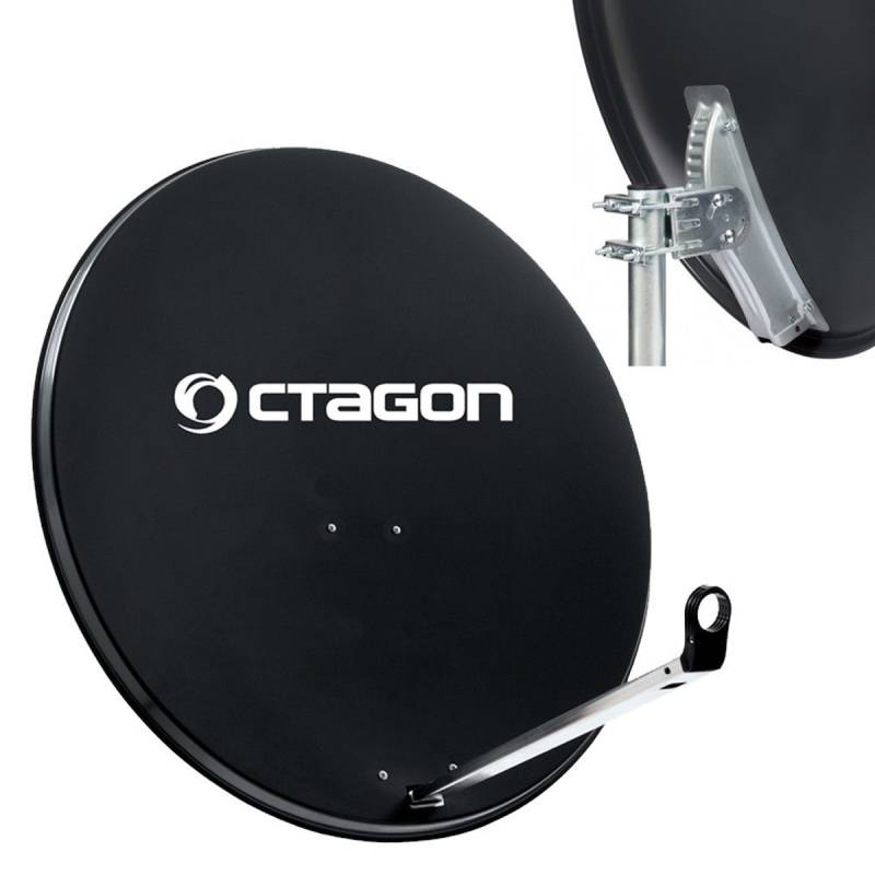 Octagon Sat Antenne Satspiegel Aluminium Click System Anthrazit 65cm von Octagon