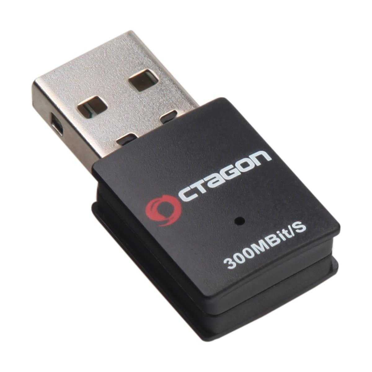 Octagon WL088 Optima WLAN Stick (300 MBit/s 2.4 GHz WiFi USB 2.0 Adapter schwarz) von Octagon
