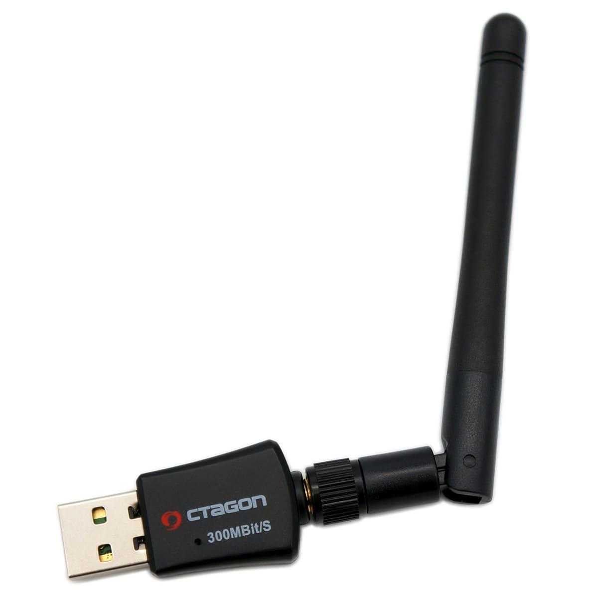 Octagon WL318 Optima WLAN Adapter mit Antenne (300 MBit/s 2.4 GHz WiFi USB 2.0 2dBi schwarz) von Octagon