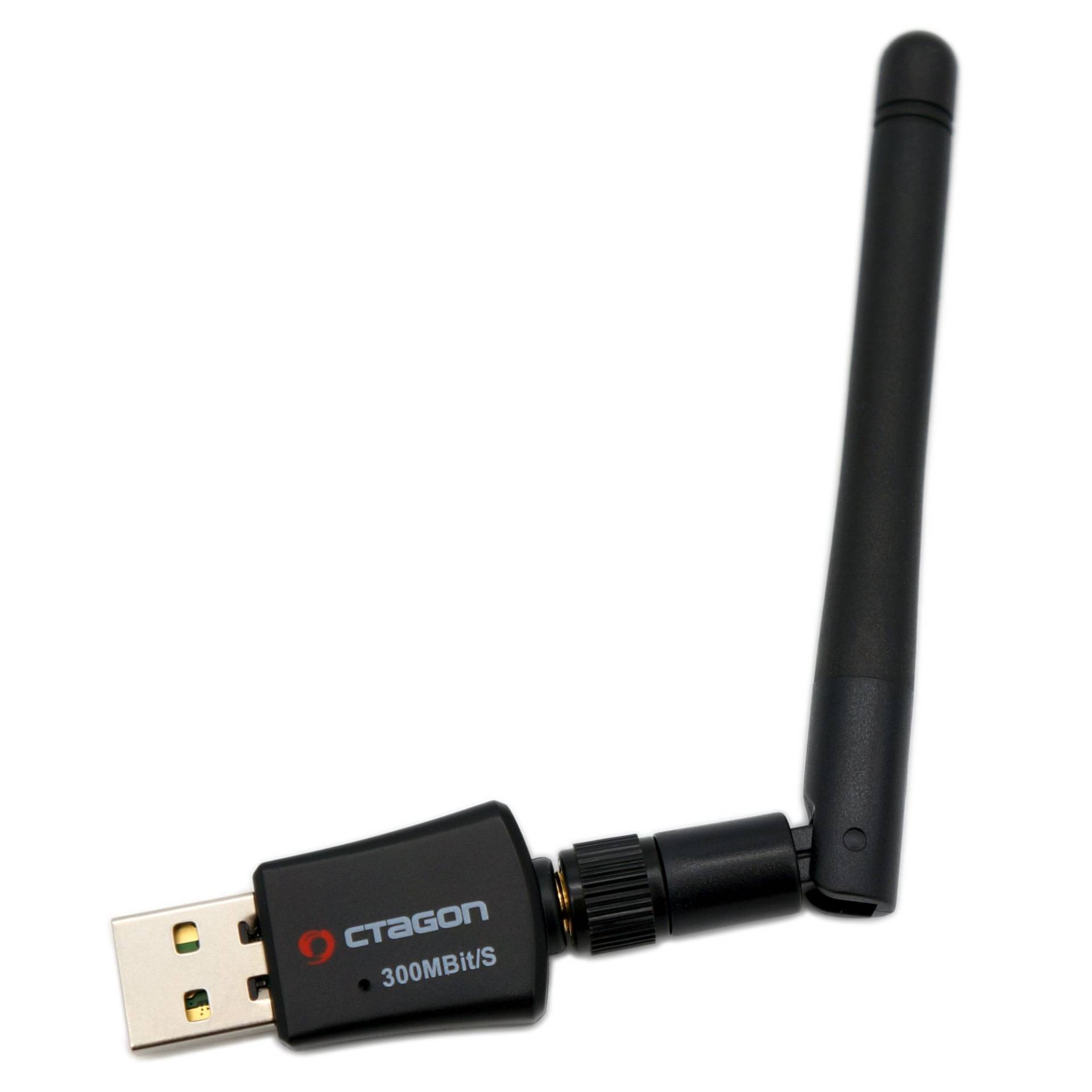 Octagon WL318 Optima WLAN Adapter mit Antenne 300 MBit/s, 2.4 & 5 GHz Dual-Band, USB 2.0, schwarz von Octagon