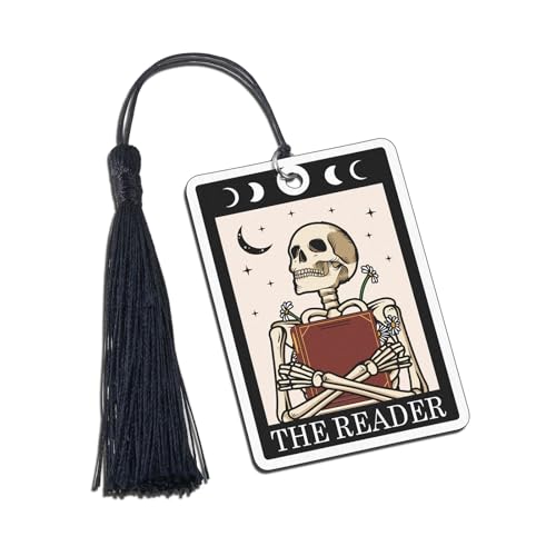 Gothic-Lesezeichen für Damen und Herren, dunkle Romantik und Horror, Skelett- und Tarot-Designs, perfekt für Weihnachten, Freundschaftsfeiern oder jeden Anlass von Octamber