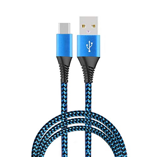 Octelect Premium Cord USB-C auf USB 2.0 Extra langes USB C Kabel 3M Nylon doppelt-geflochten USB-A zu USB-C Durable Nylon Supercharge USB C Ladekabel typ c (Blau) von Octelect