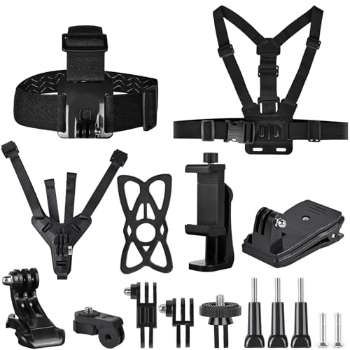 OctinPris Schnellspanner Kopfgurt-Halterung Brusthalterung Harness Helm Kinnriemen Halterung Rucksack Clip Halter Zubehör Kit mit Verlängerungsarmen kompatibel für GoPro Hero Serie und andere Action OctinPris Schnellspanner Kopfgurt-Halterung Brusthalterung Harness Helm Kinnriemen Halterung Rucksack Clip Halter Zubehör Kit mit Verlängerungsarmen kompatibel für GoPro Hero Serie und andere Action von OctinPris