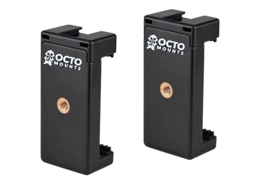 OCTO MOUNT S - 2 Stück Universal Smartphone Halter Set für die Montage jedes Telefons Hat Kamera Schraube (1/4 Zoll 20), einfach Ihr Handy mit GoPro Assessories, Stangen, Handgriff usw. verbinden von Octo Mount