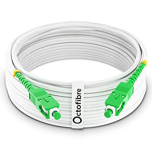 Octofibre SC-APC auf SC-APC Glasfaserkabel für Orange, SFR und Bouygues Telecomboxen, 20 m, Weiß von Octofibre