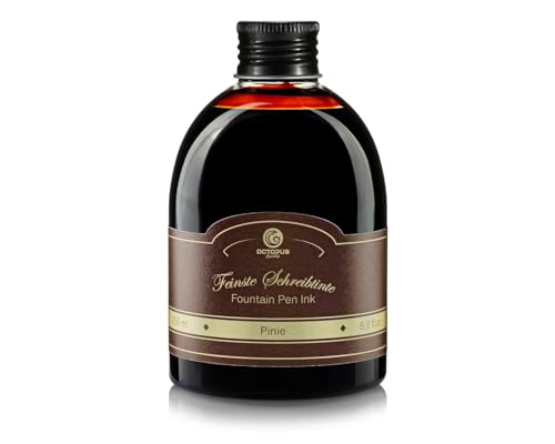 Füllhaltertinte in praktischer Nachfüllflasche,Schreibtinte für Füllhalter,Füllertinte,Kalligraphie Tinte in Pinie 250ml von Octopus Fluids