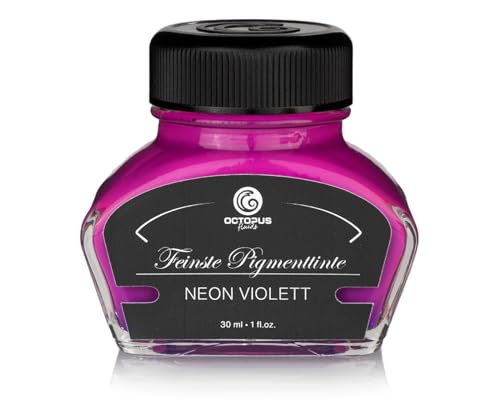 OCTOPUS Textmarkertinte für Füller, fluoreszierende Neontinte für Füllhalter zum Schreiben und Markieren, Leuchttinte, Neon Violett, 30 ml von Octopus Fluids