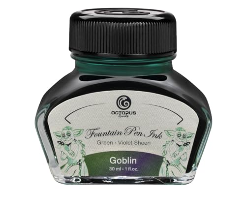 Octopus Fluids Goblin Sheen Ink, Füllhaltertinte im Tintenglas, Sheen-Tinte, Grün, 30 ml von Octopus Fluids