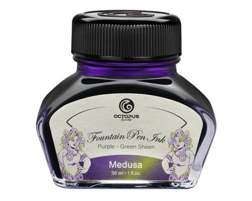 Octopus Fluids Medusa Sheen Ink, Füllhaltertinte im Tintenglas, Sheen-Tinte, Violett, 30 ml von Octopus Fluids