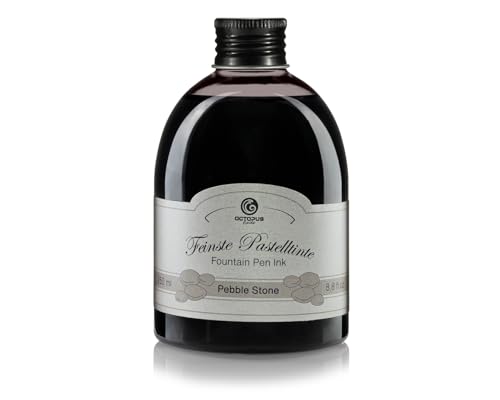 Octopus Füllhaltertinte, Schreibtinte für Füllhalter, Füllertinte Pastell Grau "Pebble Stone" 250ml von Octopus Fluids