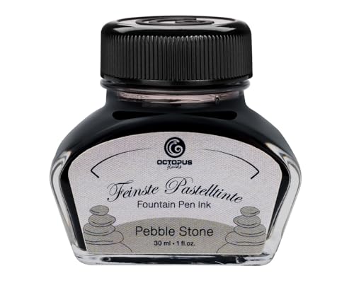 Octopus Füllhaltertinte, Schreibtinte für Füllhalter, Füllertinte Pastell Grau "Pebble Stone" 30ml von Octopus Fluids