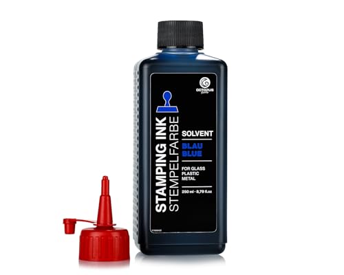 250 ml Solvent Stempelfarbe blau, auf Lösemittelbasis für nichtsaugende und nichtporöse Untergründe, lasierend von Octopus