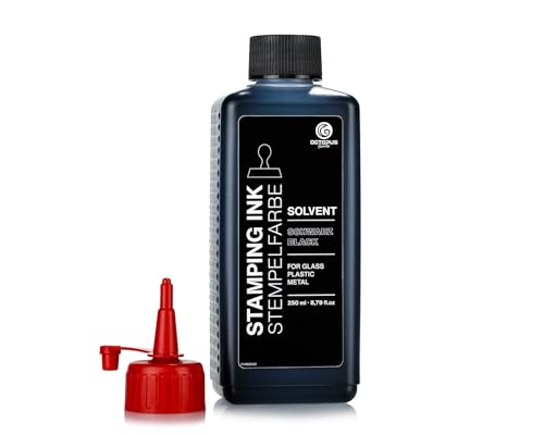 250 ml Solvent Stempelfarbe schwarz, auf Lösemittelbasis für nichtsaugende und nichtporöse Untergründe, lasierend von Octopus
