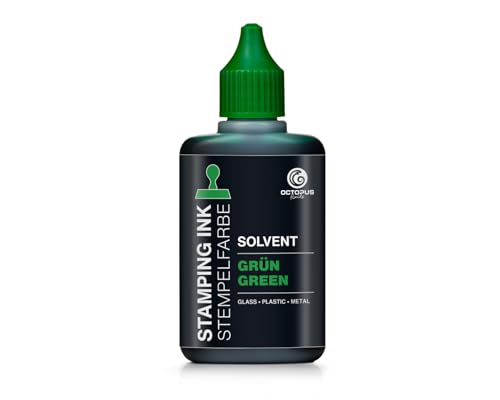 50 ml Solvent Stempelfarbe grün, wasserfest auf Lösemittelbasis für nichtsaugende und nichtporöse Untergründe, lasierend von Octopus
