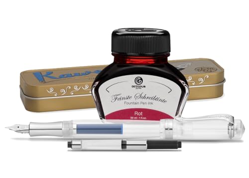 Kaweco Student Füllhalter mit 30 ml Füllhaltertinte, Konverter und Metalletui von Octopus