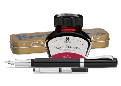 Kaweco Student Füllhalter mit 30 ml Füllhaltertinte, Konverter und Metalletui von Octopus