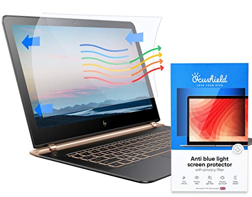 Ocushield Anti-Blaulicht 294 x 166mm PC Monitor Bildschirmschutz mit Privacy Filter– PC Bildschirm mit Blue-Light Sperrung – Blaulicht-Filter von Ocushield