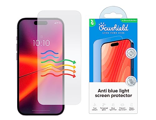 Ocushield Anti-Blaulicht-Displayschutzfolie aus gehärtetem Glas für iPhone 14 Pro Max 6,7 Zoll – schützt Ihre Augen, reduziert Migräne und verbessert den Schlaf von Ocushield
