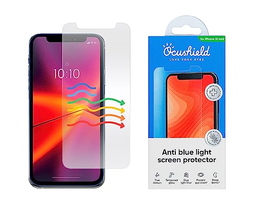 Ocushield Anti Blaulicht Schutzfolie kompatibel mit iPhone 12 Mini (5.4”) - Augenschutz mit Blaulichtfilter - Anerkanntes Medizinprodukt - Panzerglas Folie mit Blendschutz von Ocushield