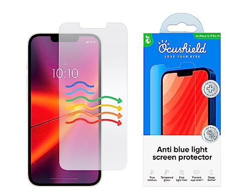 Ocushield Anti Blaulicht Schutzfolie kompatibel mit iPhone 13 | 13 Pro (6.1”) - Augenschutz mit Blaulichtfilter - Anerkanntes Medizinprodukt - Panzerglas Folie mit Blendschutz von Ocushield