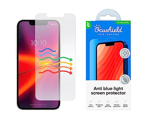 Ocushield Anti Blaulicht Schutzfolie kompatibel mit iPhone 13 Mini (5.4”) - Augenschutz mit Blaulichtfilter - Anerkanntes Medizinprodukt - Panzerglas Folie mit Blendschutz von Ocushield