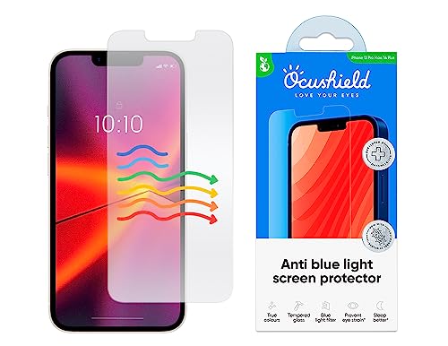 Ocushield Anti Blaulicht Schutzfolie kompatibel mit iPhone 13 Pro Max (6.7”) - Augenschutz mit Blaulichtfilter - Anerkanntes Medizinprodukt - Panzerglas Folie mit Blendschutz von Ocushield