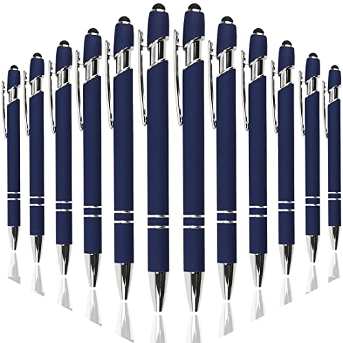 Oddmoal Touch-Kugelschreiber mit Stylus-Spitze, Multifunktionaler Eingabestift, Business Metallstifte (Dunkelblau - 12 Stifte) von Oddmoal