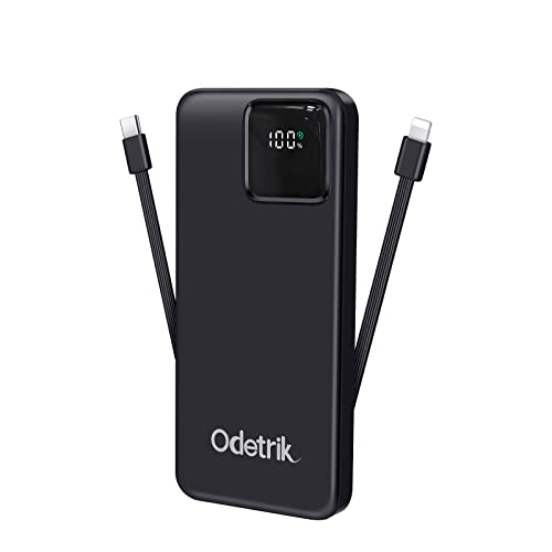 Odetrik Powerbank 10000mah 22.5W PD3.0 QC4.0 Tragbares Ladegerät, schnelles Aufladen Eingebaute Kabel Externes Akkupack Kompatibel mit Smartphone Tablette (O2) Odetrik Powerbank 10000mah 22.5W PD3.0 QC4.0 Tragbares Ladegerät, schnelles Aufladen Eingebaute Kabel Externes Akkupack Kompatibel mit Smartphone Tablette (O2) von Odetrik