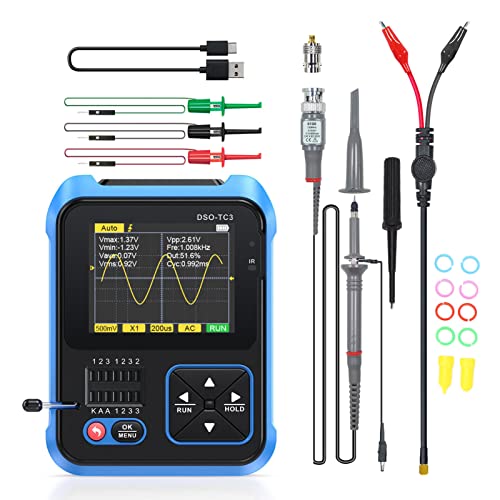 DSO TC3 Digitales Oszilloskop, Transistor-Tester, LCR-Messgerät, 3-in-1 Tragbares Mini-Digitaloszilloskop (Hohe Konfiguration) von Odorkle