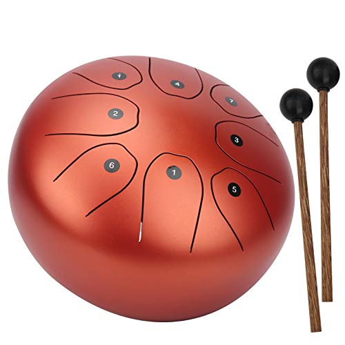 MMBAT Stahlzungentrommel C Stahlzungentrommel, Tongue Drum Key Ethereal WorryFree Sanskrit Hand Pan Percussion Instrument 8in (ORANGE) von Odorkle