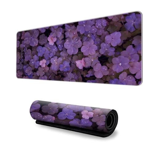 Odot Groß Mauspad Gaming, 3D-Blumendruck Mousepad, Vernähte Kanten Schreibtischunterlage mit rutschfeste Gummibasis, Schreibtisch Unterlage für Spiele, Büro (Blüte 2,300x800x3mm) von Odot