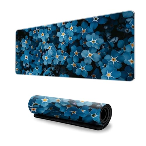 Odot Groß Mauspad Gaming, 3D-Blumendruck Mousepad, Vernähte Kanten Schreibtischunterlage mit rutschfeste Gummibasis, Schreibtisch Unterlage für Spiele, Büro (Blüte C,400x900x3mm) von Odot