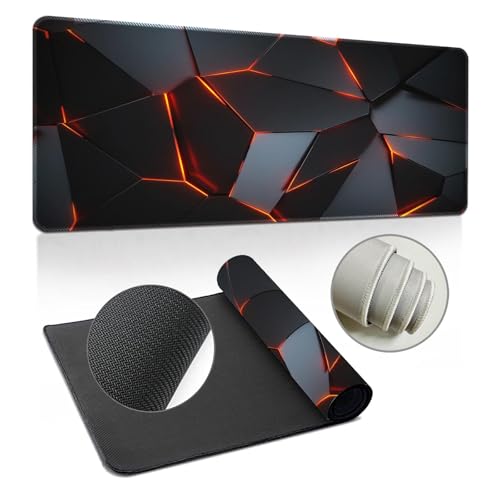 Odot Groß Mauspad Gaming, 3D Geometrischer Mousepad, Vernähte Kanten Schreibtischunterlage mit rutschfeste Gummibasis, Schreibtisch Unterlage für Spiele, Büro (Geometrisch -07,300x800x2mm) von Odot