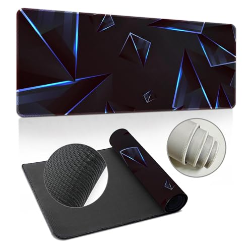 Odot Groß Mauspad Gaming, 3D Geometrischer Mousepad, Vernähte Kanten Schreibtischunterlage mit rutschfeste Gummibasis, Schreibtisch Unterlage für Spiele, Büro (Geometrisch -15,300x600x2mm) von Odot