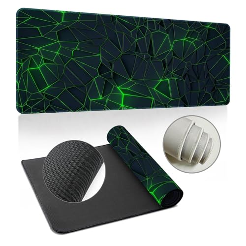 Odot Groß Mauspad Gaming, 3D Geometrischer Mousepad, Vernähte Kanten Schreibtischunterlage mit rutschfeste Gummibasis, Schreibtisch Unterlage für Spiele, Büro (Geometrisch -28,300x600x2mm) von Odot