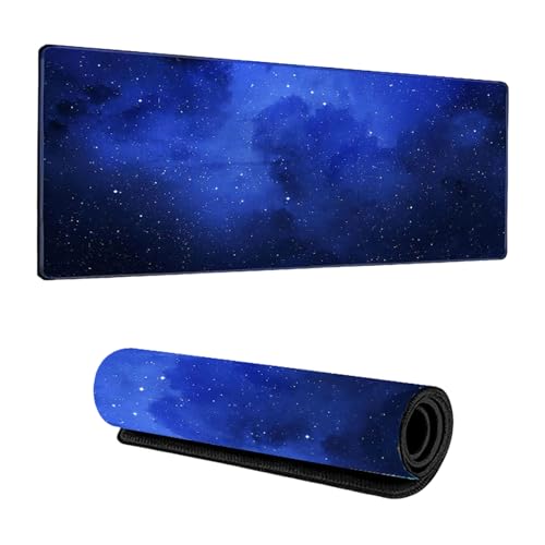 Odot Groß Mauspad Gaming, 3D Sternenhimmel Mousepad, Vernähte Kanten Schreibtischunterlage mit rutschfeste Gummibasis, Schreibtisch Unterlage für Spiele, Büro (Dunkelblau,300x600x3mm) von Odot