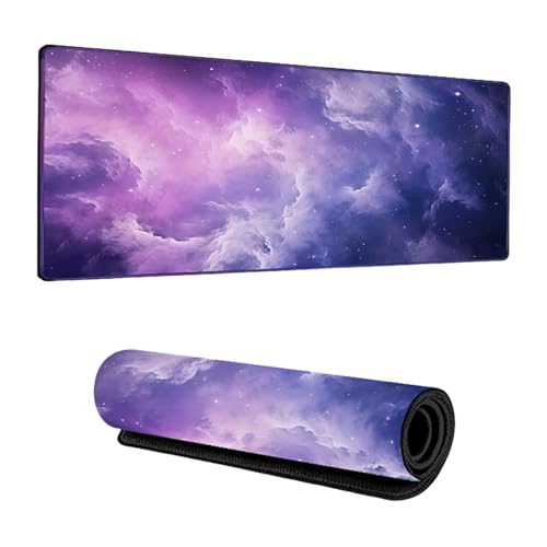 Odot Groß Mauspad Gaming, 3D Sternenhimmel Mousepad, Vernähte Kanten Schreibtischunterlage mit rutschfeste Gummibasis, Schreibtisch Unterlage für Spiele, Büro (Rosa,300x800x2mm) von Odot
