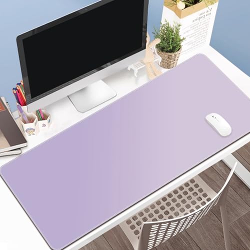 Odot Groß Mauspad Gaming, Farbverlauf Farbe Mousepad, Vernähte Kanten Schreibtischunterlage mit rutschfeste Gummibasis, Schreibtisch Unterlage für Spiele, Büro (Lila,300x800x2mm) von Odot