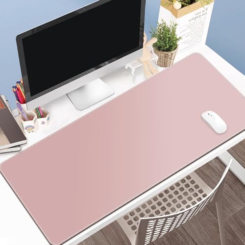 Odot Groß Mauspad Gaming, Farbverlauf Farbe Mousepad, Vernähte Kanten Schreibtischunterlage mit rutschfeste Gummibasis, Schreibtisch Unterlage für Spiele, Büro (Rosa 3,300x800x3mm) von Odot