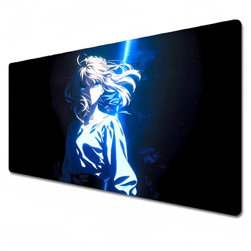 Mauspad "Fate/Stay Night", Anime-Mauspad, groß, Blau, Gaming-Mauspad, XXL-Mauspad, 900 x 400, Schreibtischunterlage, wasserdicht, rutschfest, Altria Pendragon (80 x 30 x 0,3 cm) von Odrys
