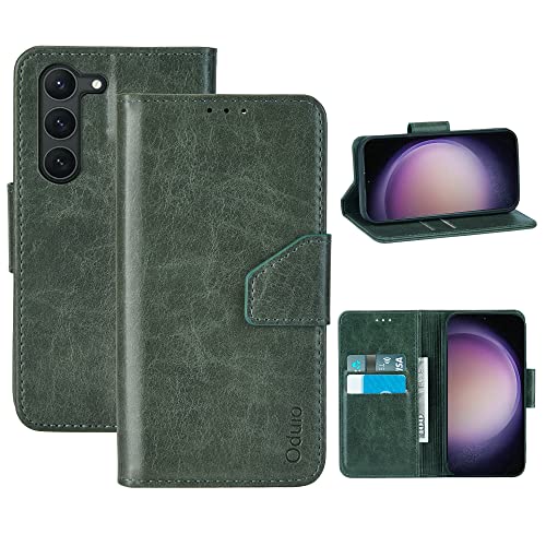 Hülle Samsung Galaxy S23, Handytasche mit Standfunktion Magnetverschluss PU Lederhülle Handyhülle Flip Case [RFID Schutz] [Stoßfeste ] - Grün von Oduio