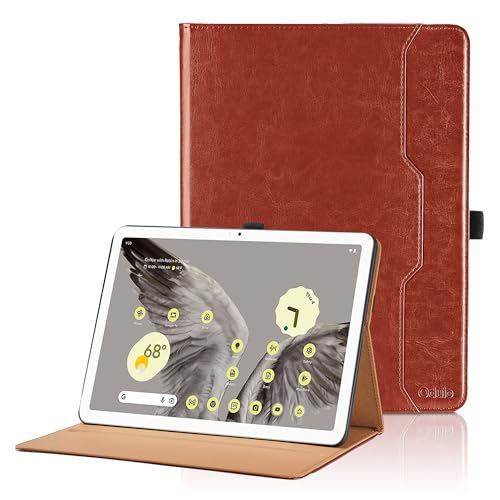 Hülle für Google Pixel Tablet 2023 11 Zoll, Business PU Leder Schutzhülle, Multi-Winkel Ansehen Folio Case Dokumentschlitze und Stand Funktion für Google Pixel Tablet 2023 - Braun von Oduio