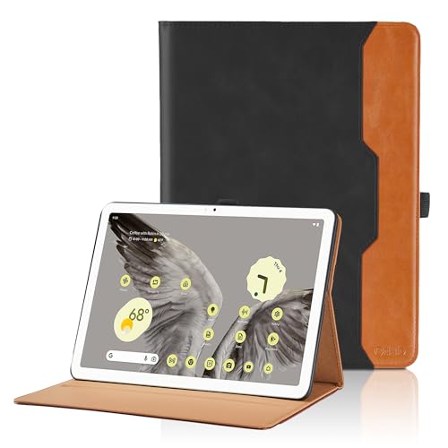 Hülle für Google Pixel Tablet 2023 11 Zoll, Business PU Leder Schutzhülle, Multi-Winkel Ansehen Folio Case Dokumentschlitze und Stand Funktion für Google Pixel Tablet 2023 - Schwarz von Oduio