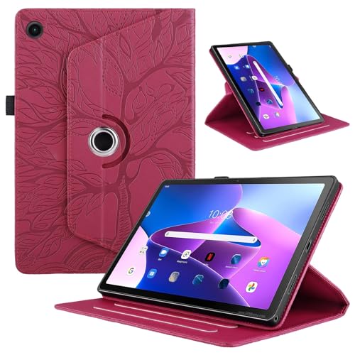 Hülle für Lenovo Tab M10 Plus 3rd Gen 10.6 Zoll 2022 (TB125FU /TB128FU), Premium PU Leder Multi-Winkel 360 Grad Drehbare Leichte Schutzhülle, Rotating Case Cover mit Stand Funktion - Rot von Oduio