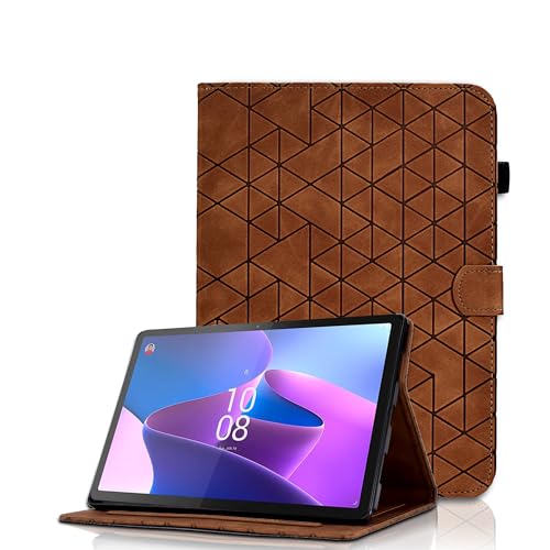 Hülle für Lenovo Tab M10 Plus 3rd Gen 10.6 Zoll 2022 (TB125FU /TB128FU) Multi-Winkel Schutzhülle Premium PU Leder Flip Cover Case mit Standfunktion Kartentasche, Auto Wake/Sleep Funktion, Braun von Oduio